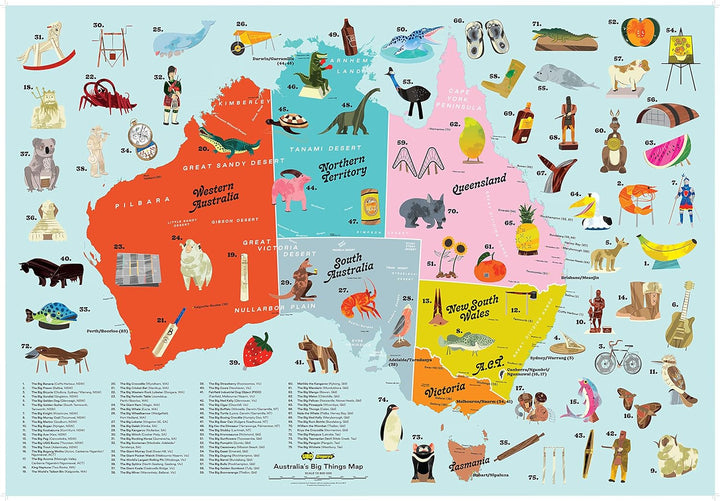 Carte générale - Australia's Big Things Map | UBD Gregory's