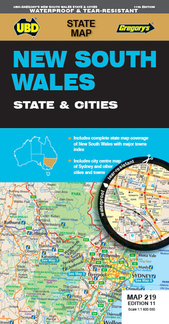 Carte routière n° 219 - New South Wales State & Cities | UBD Gregory's