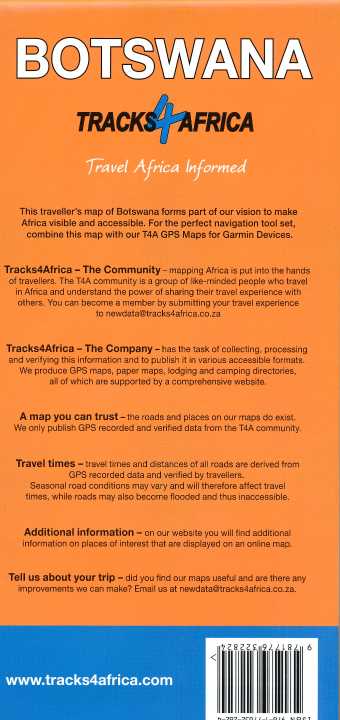 Carte routière - Botswana | Tracks4Africa