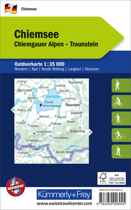 Carte de plein air n° WK.07 - Chiemsee (Allemagne) | Kümmerly & Frey