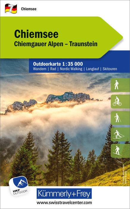Carte de plein air n° WK.07 - Chiemsee (Allemagne) | Kümmerly & Frey