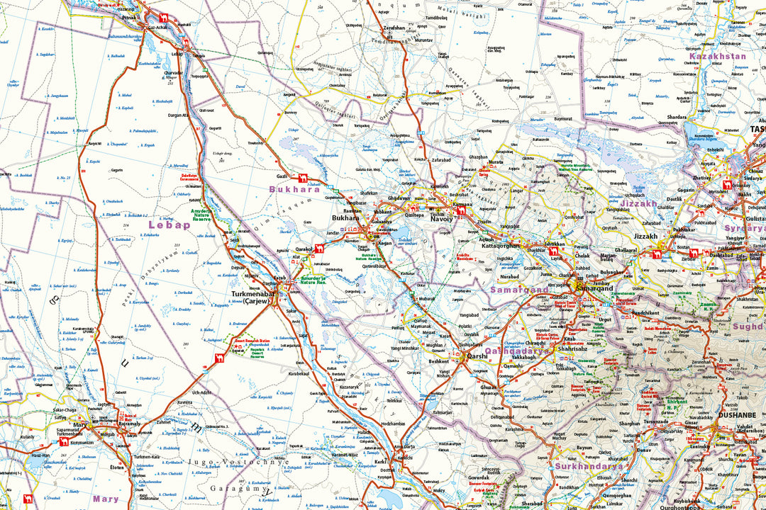 Carte routière - Route de la Soie, à travers l'Asie centrale jusqu'en Chine | Reise Know How