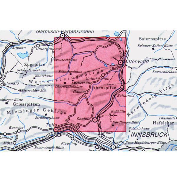 Carte de randonnée n° 4/3 - Massifs de Wetterstein et de Mieminger Est | Alpenverein