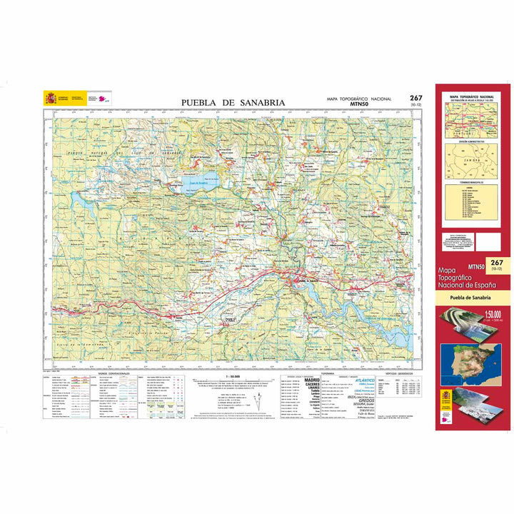 Carte topographique de l'Espagne n° 0267 - Puebla de Sanabria | CNIG - 1/50 000