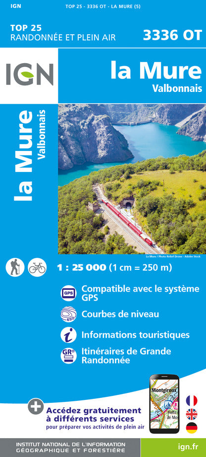 Carte TOP 25 n° 3336 OT - La Mure & Valbonnais (Alpes) | IGN