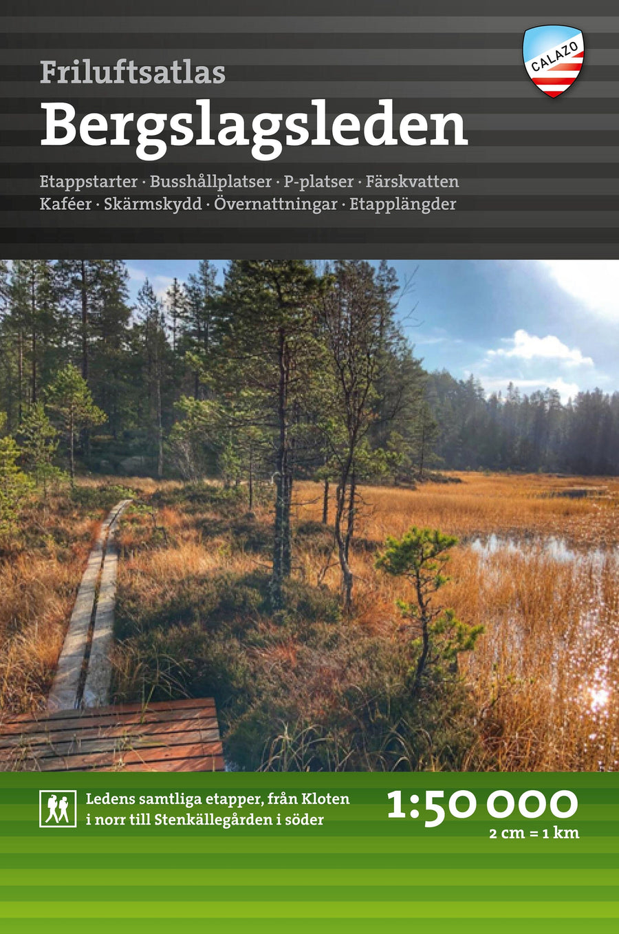 Atlas de plein air - Bergslagsleden (Suède) | Calazo - Friluftsatlas carte pliée Calazo 