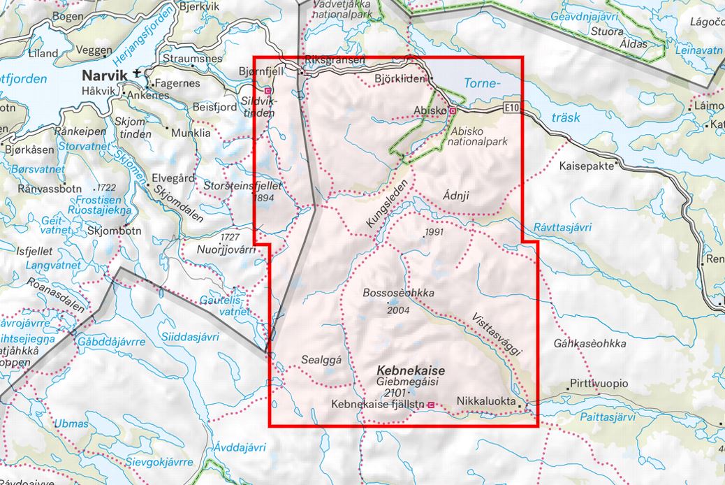 Carte de montagne - Kungsleden 1 : Kebnekaise, Abisko & Riksgränsen (Suède) | Calazo - 1/50 000 carte pliée Calazo 