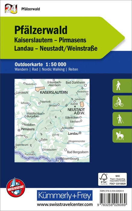 Carte de plein air n° WK.24 - Forêt palatinate (Allemagne) | Kümmerly & Frey carte pliée Kümmerly & Frey 