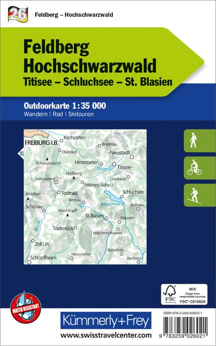 Carte de plein air n° WK.26 - Feldberg, Hochschwarzwald - Forêt-Noire (Allemagne) | Kümmerly & Frey carte pliée Kümmerly & Frey 