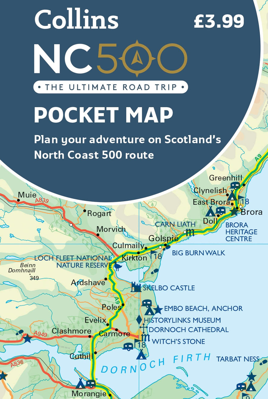 Carte de poche - Scotland’s North Coast 500 Route Official Map | Collins carte pliée Collins 