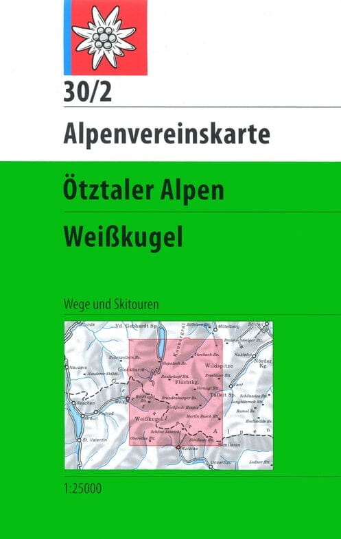 Carte de randonnée n° 30/2 - Ötztaler Alpen Weisskugel (Alpes autrichiennes) | Alpenverein carte pliée Alpenverein 