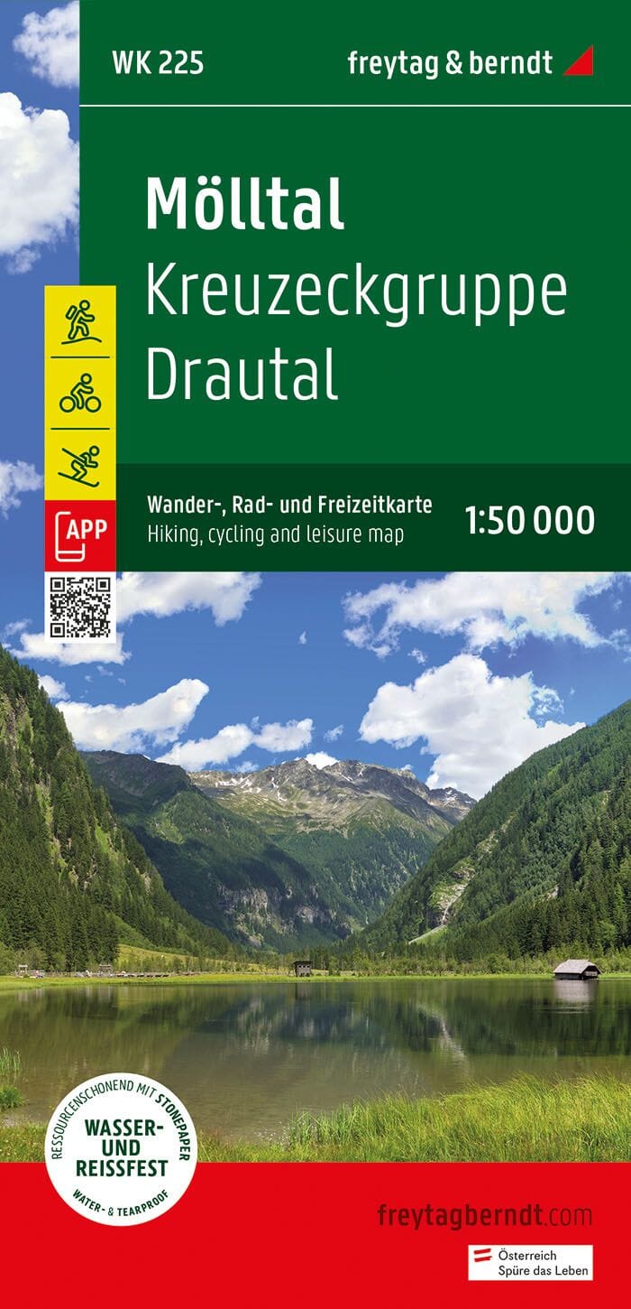 Carte de randonnée n° WK225 - Mölltal - Kreuzeckgruppe - Drautal (Alpes autrichiennes)| Freytag & Berndt carte pliée Freytag & Berndt 