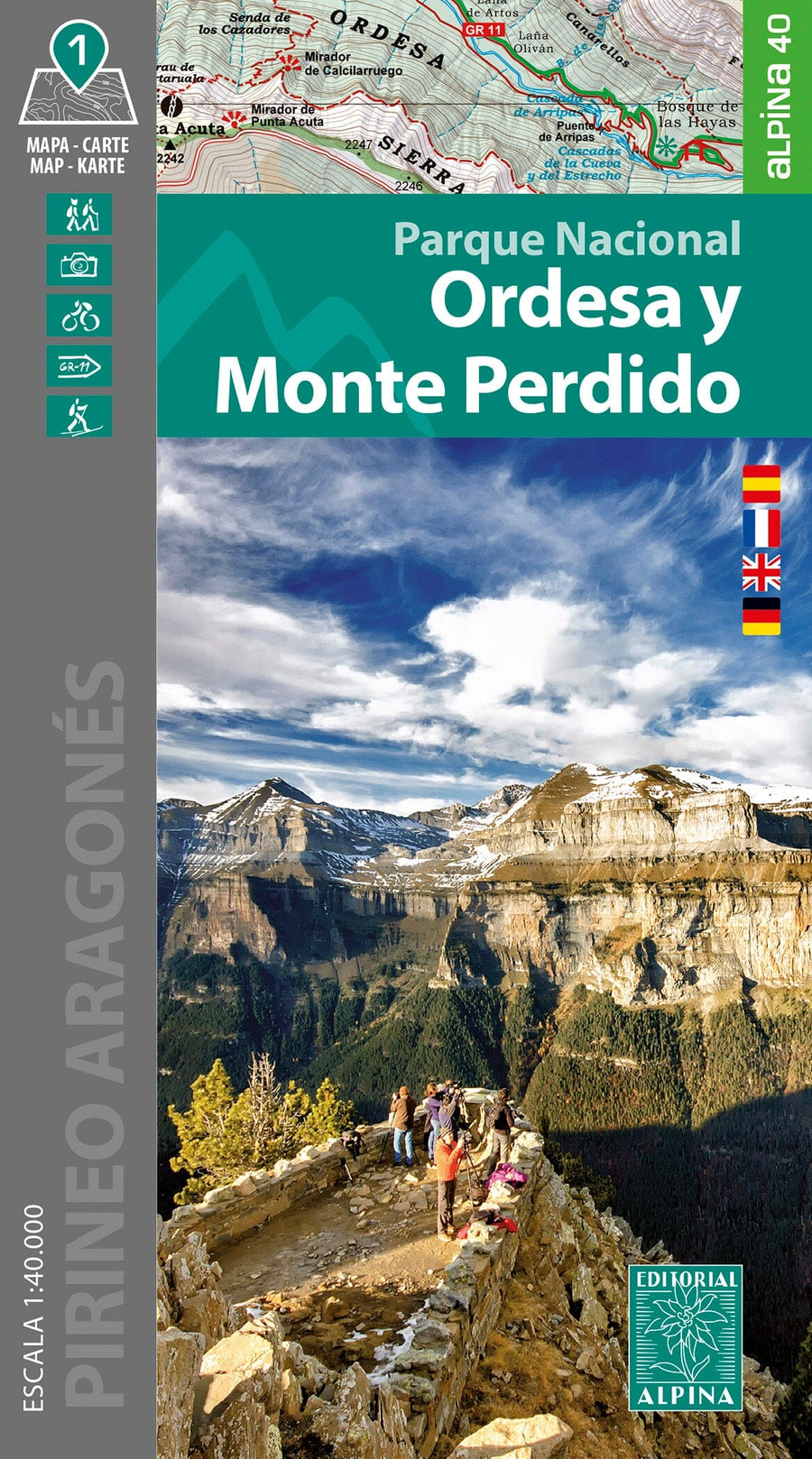 Carte de randonnée - Parc national d'Ordesa et Mont Perdu (Pyrénées aragonaises) | Alpina carte pliée Editorial Alpina 