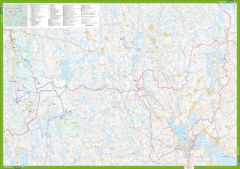 Carte de randonnée - Seitseminen Helvetinjärvi Pirkan taival (Finlande) | Calazo carte pliée Calazo 