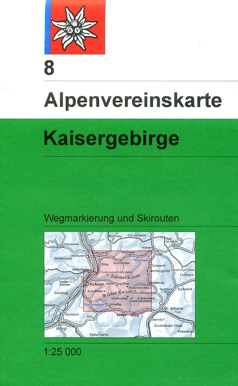 Carte de randonnée & ski n° 08 - Kaisergebirge (Alpes autrichiennes) | Alpenverein carte pliée Alpenverein 