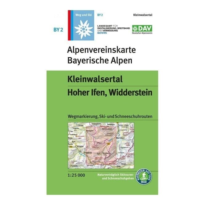 Carte de randonnée & ski n° BY02 - Kleinwalsertal, Hoher Ifen, Wilderstein (Alpes bavaroises) | Alpenverein carte pliée Alpenverein 