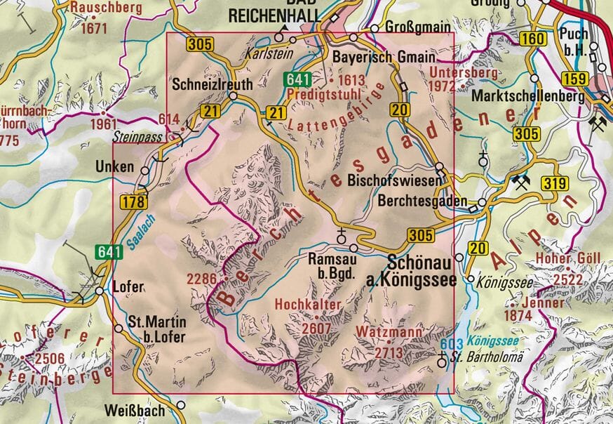 Carte de randonnée & ski n° BY20 - Lattengebirge, Reiteralm (Alpes bavaroises) | Alpenverein carte pliée Alpenverein 