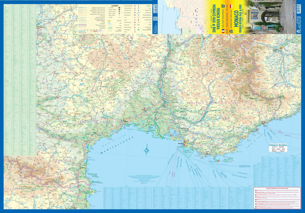 Carte de voyage - Monaco et la Riviera française (routes et chemins de fer) | ITM carte pliée ITM 