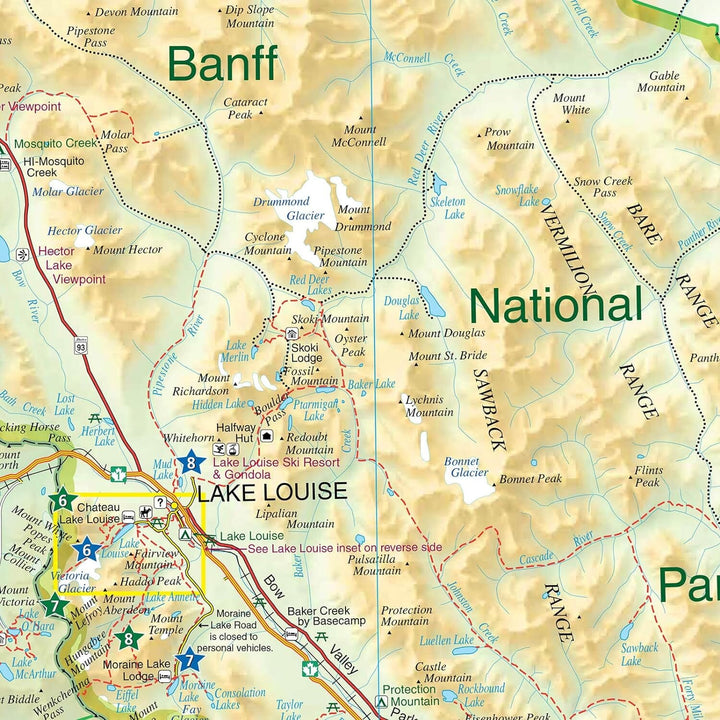 Carte de voyage - Parc National Banff | Gem Trek carte pliée Gem Trek Publishing 