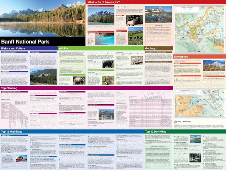Carte de voyage - Parc National Banff | Gem Trek carte pliée Gem Trek Publishing 