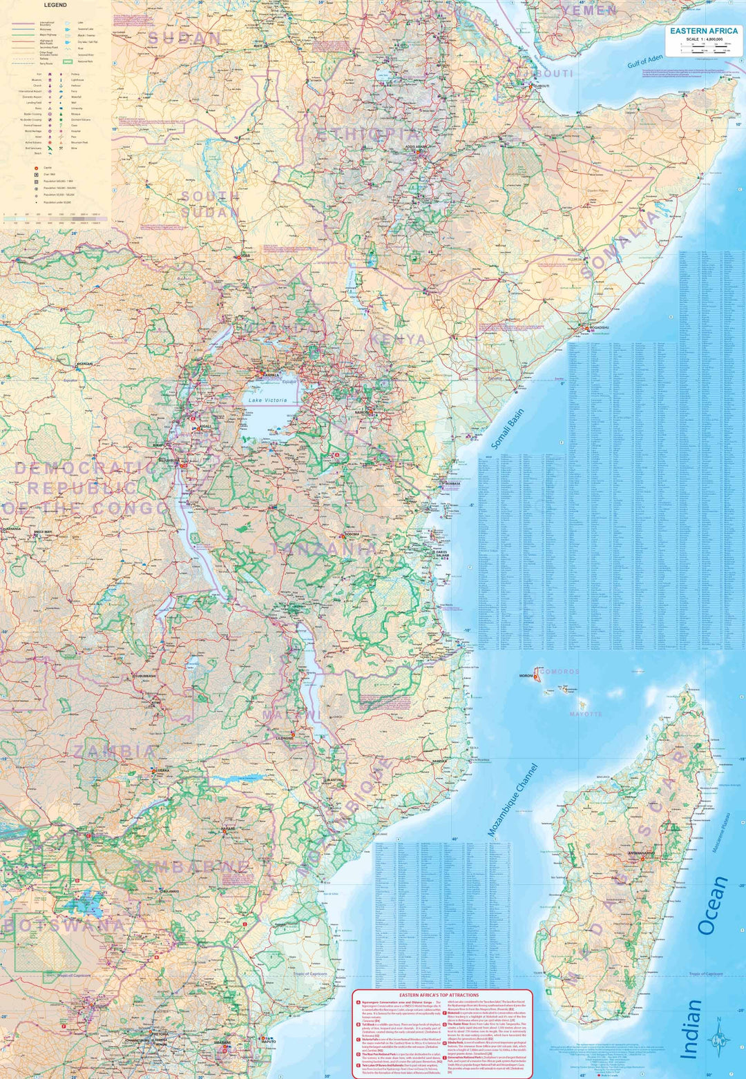 Carte de voyage - Zambie & Afrique de l'Est | ITM carte pliée ITM 
