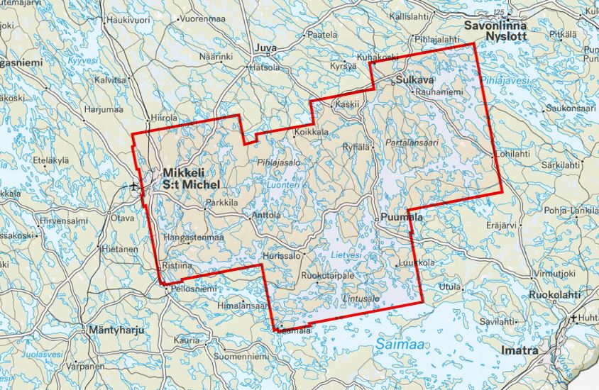 Carte des sports nautiques - Saimaa GeoPark Mikkeli, Puumala & Sulkava (Finlande) | Calazo carte pliée Calazo 