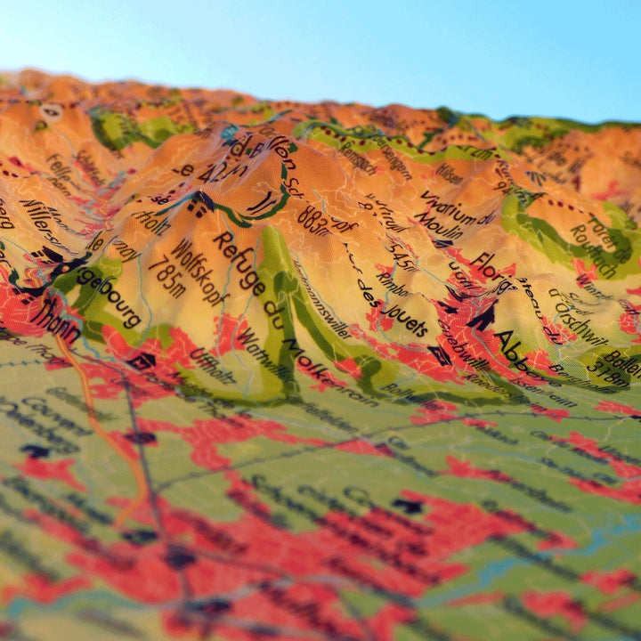 Carte murale en relief - Massif des Vosges - 41 cm x 61 cm | 3D Map carte relief 3D Map 