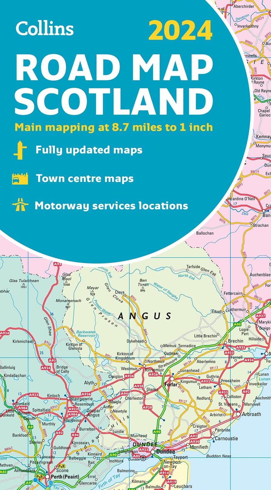 Carte routière - Écosse 2024 | Collins carte pliée Collins 