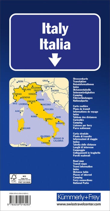 Carte routière - Italie | Kümmerly & Frey carte pliée Kümmerly & Frey 