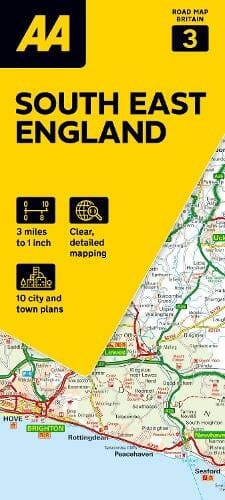 Carte routière n° 3 - Angleterre Sud-Est | AA Publishing carte pliée AA Publishing 