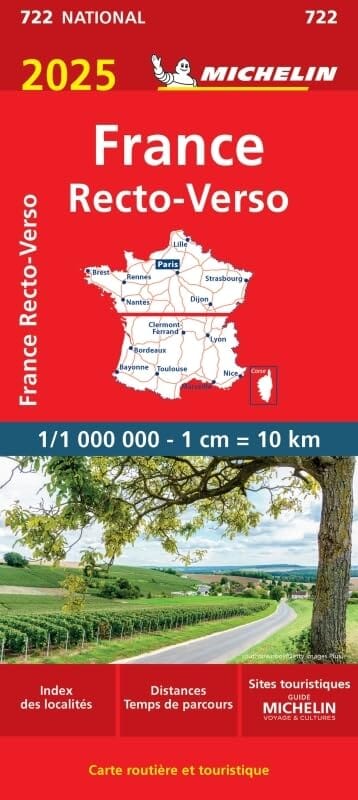 Carte routière n° 722 - France (recto-verso) 2025 | Michelin carte pliée Michelin 