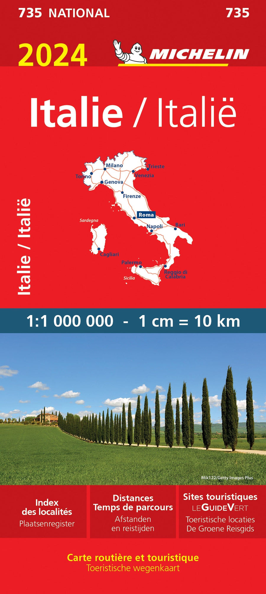 Carte routière n° 735 - Italie 2024 | Michelin carte pliée Michelin 