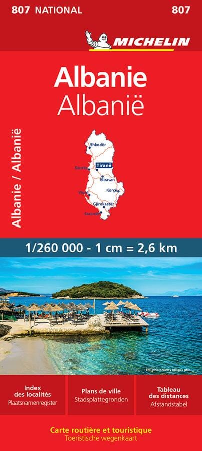 Carte routière n° 807 - Albanie | Michelin carte pliée Michelin 