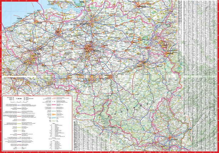 Carte routière plastifiée - Benelux | Express Map carte pliée Express Map 