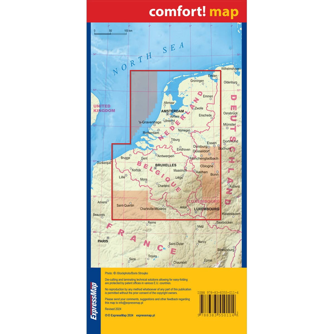 Carte routière plastifiée - Benelux | Express Map carte pliée Express Map 