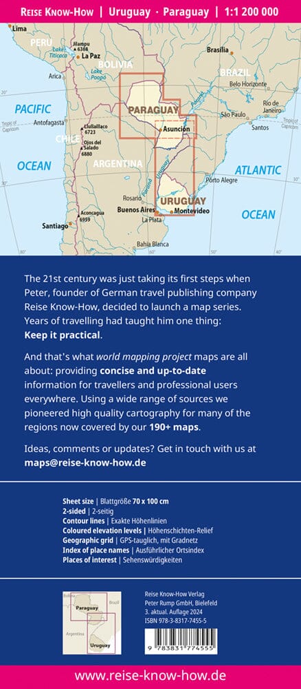 Carte routière - Uruguay & Paraguay | Reise Know How carte pliée Reise Know-How 