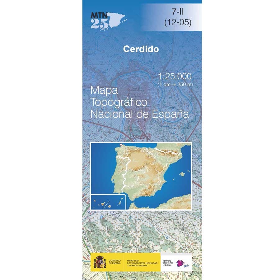 Carte topographique de l'Espagne n° 0007.2 - Cerdido | CNIG - 1/25 000 carte pliée CNIG 