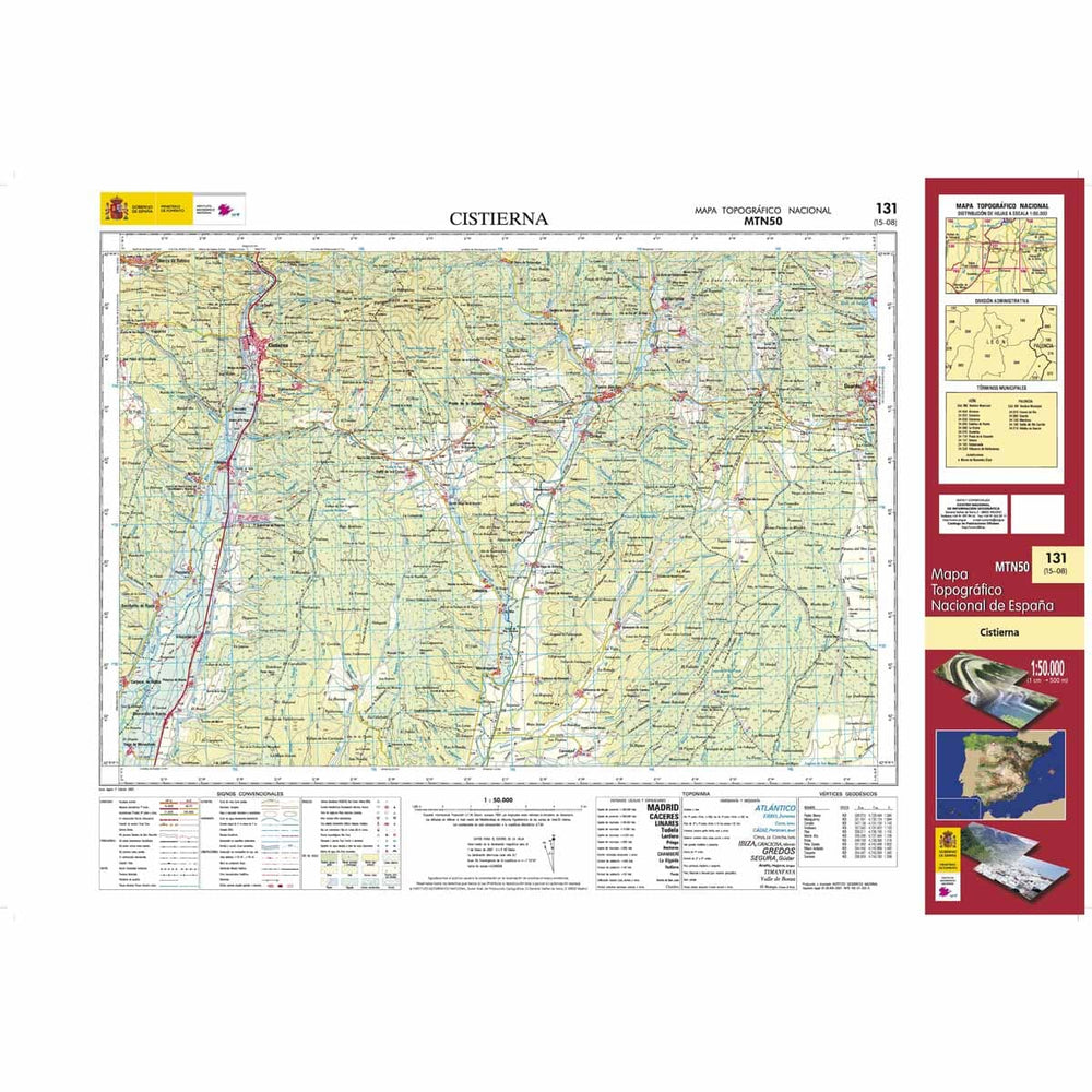 Carte topographique de l'Espagne n° 131 - Cistierna | CNIG - 1/50 000 carte pliée CNIG 