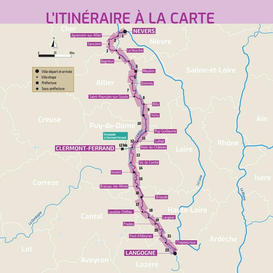 Guide de balades - La Via Allier - La Véloroute de l'Auvergne, de Nevers à Langogne | Chamina guide de randonnée Chamina 