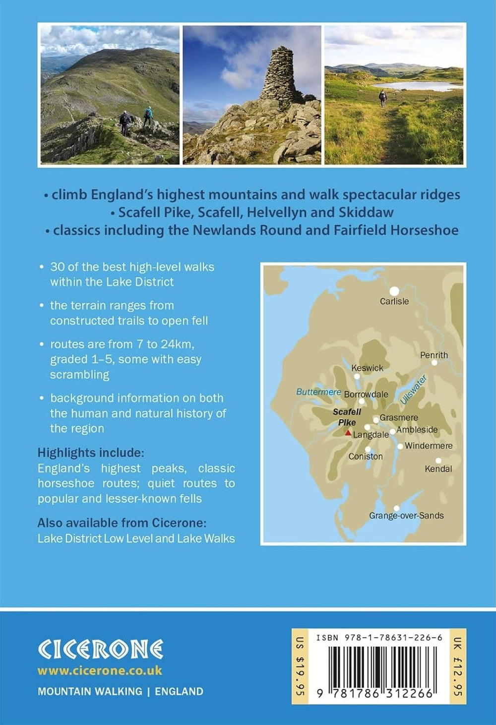 Guide de randonnées (en anglais) - Lake District : High Level & Fell Walks | Cicerone guide de randonnée Cicerone 