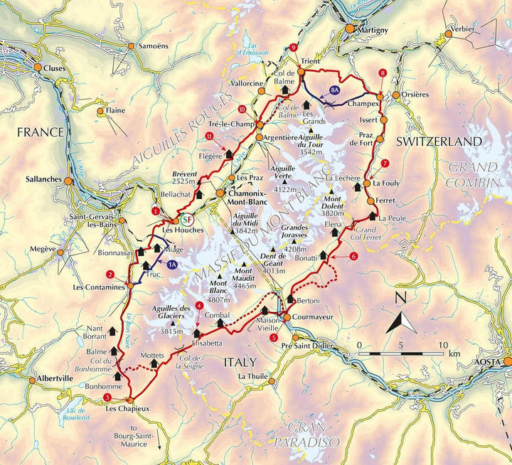 Guide de randonnées (en anglais) - The Tour du Mont Blanc | Cicerone guide de randonnée Cicerone 