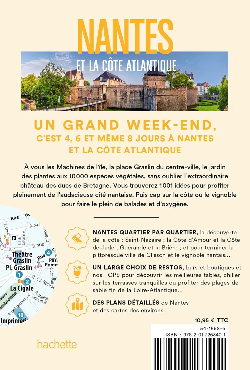 Guide de voyage de poche - Un Grand Week-end à Nantes et la côte Atlantique - Édition 2024 | Hachette guide de voyage Hachette 