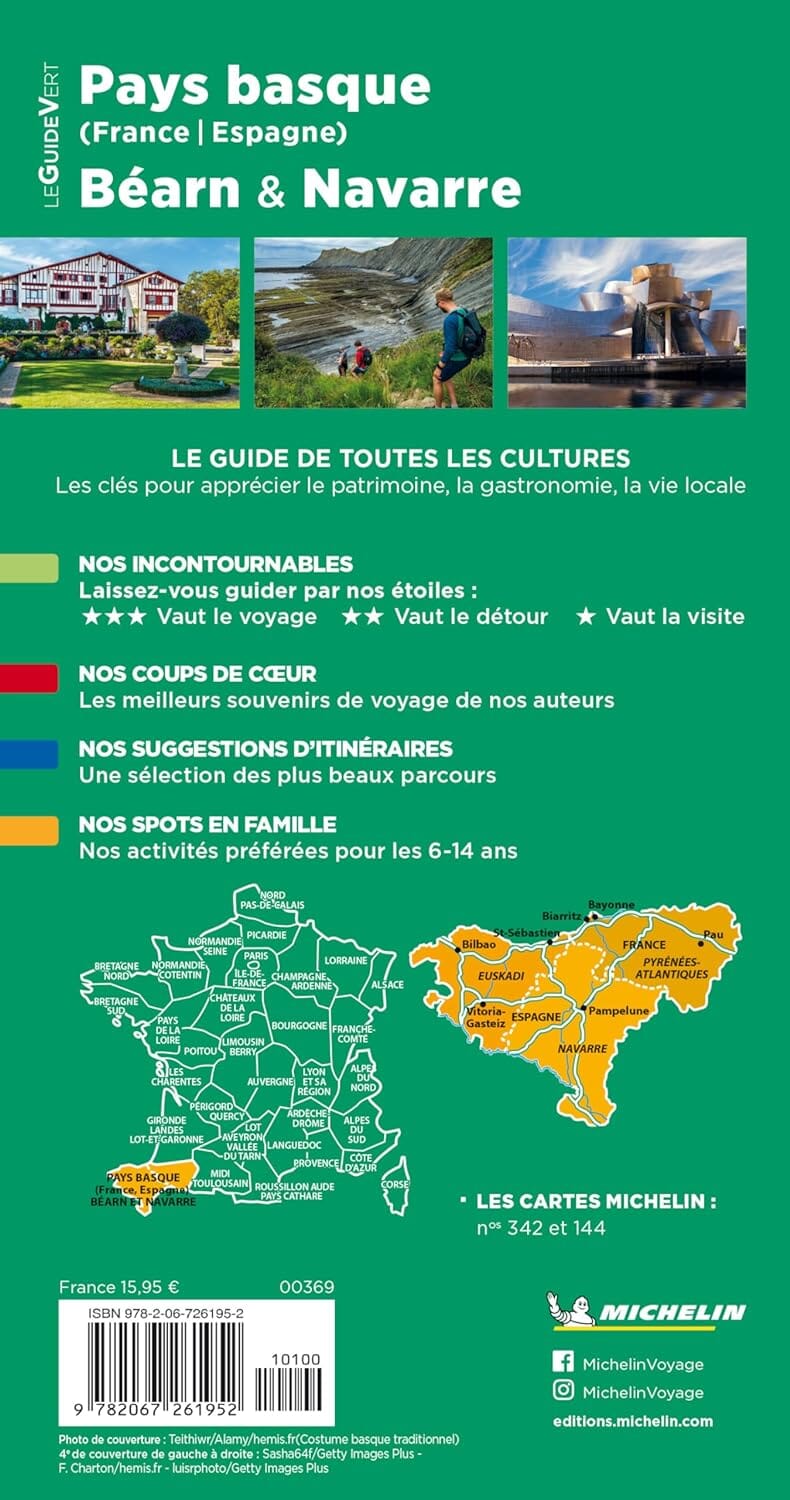 Guide Vert - Pays Basque (France, Espagne), Béarn et Navarre - Édition 2024 | Michelin guide de voyage Michelin 