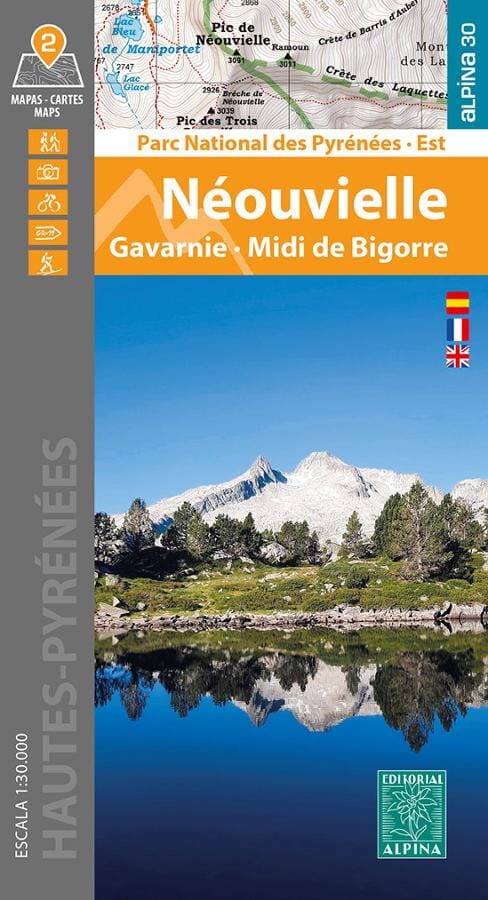Lot de 2 cartes de randonnée - Néouvielle, Gavarnie - Midi de Bigorre (Parc national des Pyrénées Est) | Alpina carte pliée Editorial Alpina 