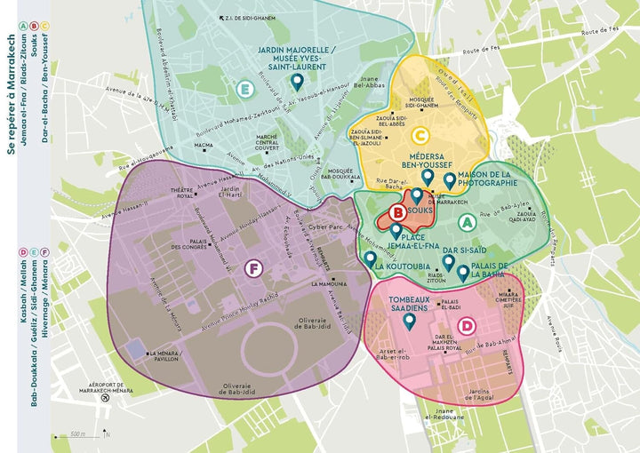 Plan détaillé - Marrakech - Édition 2024 | Cartoville carte pliée Gallimard 