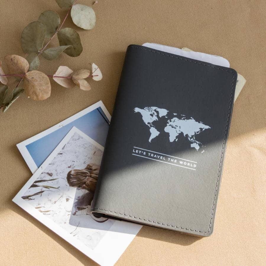 Porte passeport - gris | Miss Wood accessoire de voyage Miss Wood 