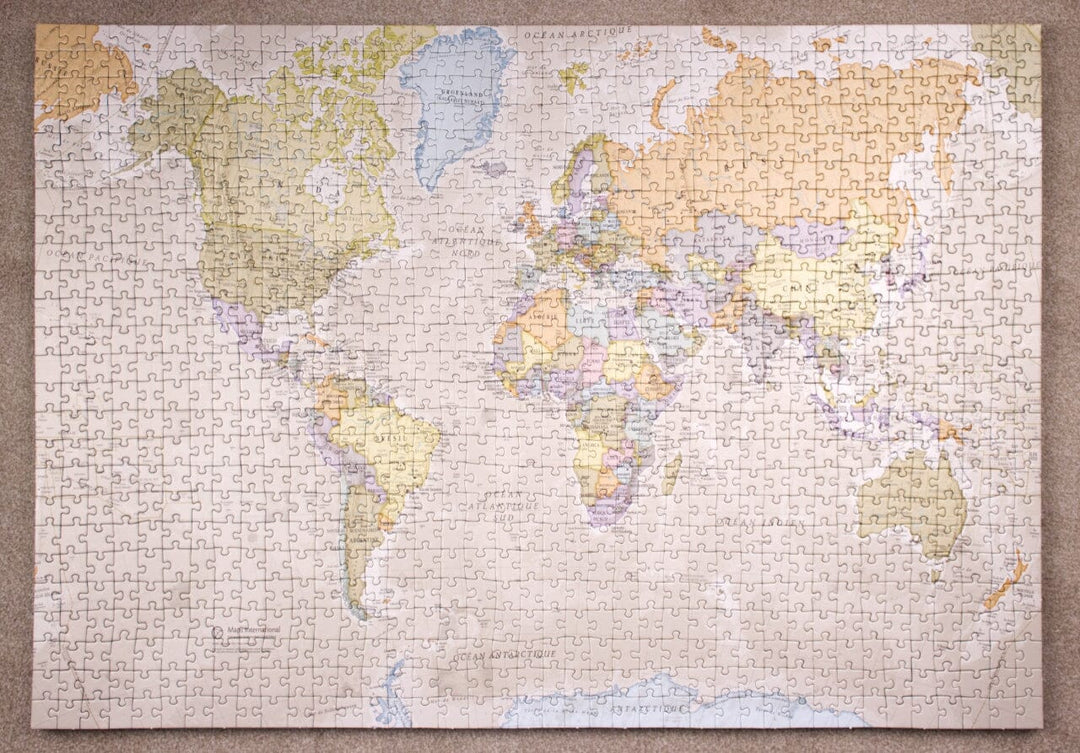 Puzzle du monde (en français) - 1000 pièces, style classique | Maps International puzzle Maps International 