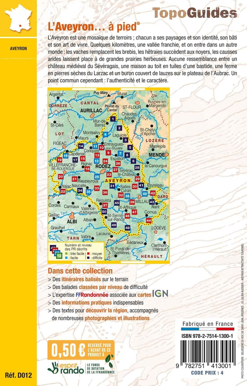 Topoguide de randonnée - L'Aveyron à pied | FFR guide de randonnée FFR - Fédération Française de Randonnée 