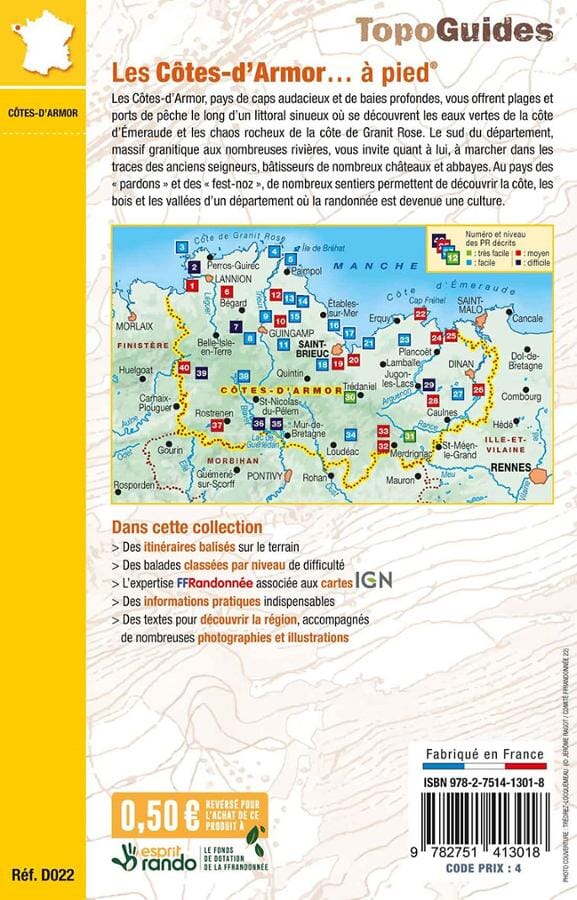 Topoguide de randonnée - les Côtes-d' Armor | FFR guide de randonnée FFR - Fédération Française de Randonnée 