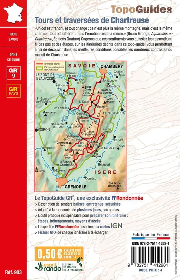 Topoguide de randonnée - Tours et traversées de Chartreuse - GR9 / GR96 / GRP | FFR guide de randonnée FFR - Fédération Française de Randonnée 